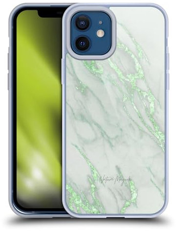 Head Case Designs Offizielle Nature Magick Gruen Marmor Metallisch Gelhülle [Militärischer Schutzgrad] Kompatibel Mit Apple iPhone 12 / iPhone 12 Pro Und Kompatibel Mit MagSafe