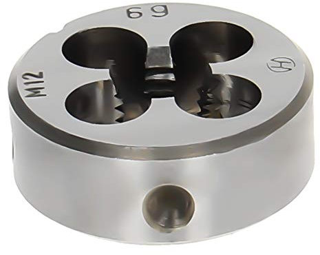 Utoolmart M12 x 1,75 metrische runde Schneideisen Linksgewinde, Maschinen-Schneideisen aus legiertem Stahl, 1 Stück