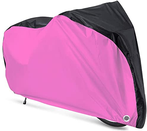 Waterproof Bicycle Cover 190T Outdoor Anti Dust Rain UV Protection Bike Rain Cover for Mountain Bike/Road Bike with Storage Bag (Pink,XL)