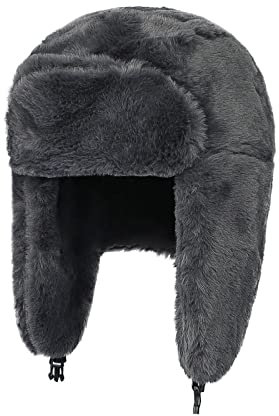 Fliegermütze Damen Winterhut Warm Wintermütze Plüsch Kunstfellmütze Winddicht Skimütze mit Ohrenklappen Trapper Hat Weich Russlandmütze Dick Pilotenmütze Fahhrad Russisch Hut Outdoor Bomber Hut