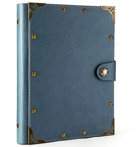 A5 Notizbuch Nachfüllbar braun Vintage PU Leder Notebooks Reise journal Gelbe Leere Papier Tagebuch für Zeichnen Skizzieren 100 GSM Selbst gestaltetes Notizbuch, DIY-Geschenk