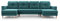Wohnlandschaft Ecksofa U-Form mit Schlaffunktion Eckcouch mit Bettkasten Sofa Couch Polsterecke U-Sofa - 300x142x90 cm - Carl U (Blau)
