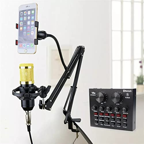 MSUDGH BM 800 Condenser Microphone Mixer Kit Microphone Sound Card Audio Interface Microphone Suitable for Computer Phones