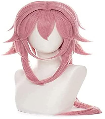 WELLHY Cosplay Perücke Genshin Impact Perücke Anime Cosplay Yae Miko Perücke mit gratis Perückenkappe for Halloween Party Karneval Nachtleben Konzerte Hochzeiten for Coser