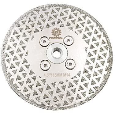 FOCSTOL Diamant Trennscheibe 115mm - Diamant Fliesenscheibe zum Schneiden und Schleifen von Granit Marmor Porzellan Keramikfliesen Quarz M14 Gewinde
