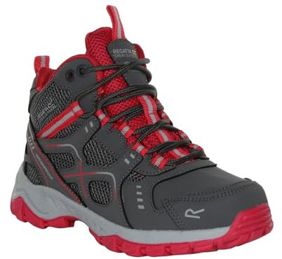 Regatta Girls Vendeavour Waterproof Lace Up Walking Boots Grey