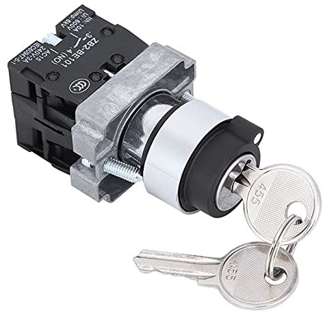 2-Positionen-Schlüsselschalter Self-R Power Lock-Konvertierung Ro-on-Verriegelung + Schlüssel ZB2-BE101 ZB2-BE102C 8 * 4 * 4 R-Schlüssel