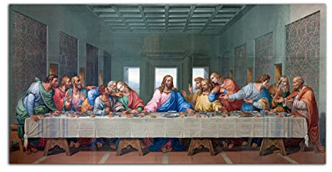 HOPNRU Das letzte Abendmahl Wall Art Bild Da Vinci Renaissance Religiöse Poster Poster Leinwand Malerei Moderne Esszimmer Wohnzimmer Büro Dekoration (30x60cm-Ohne Rahmen)