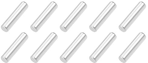 QUARKZMAN 3mm x 12mm Tassello Perni, Acciaio inossidabile x 50pz Cilindrica Perno，Spina Centraggio Perno di Supporto in Metallo per Fissaggio meccanico Industria, [Argentato]