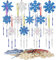 WEDNOK 12 Stück Schneeflocke Windspiel Bastelset Holz Schneekristall Basteln Kinder Schneeflocke Bastelhandwerk zum Bemalen Eiskristalle Kreativsets für Mädchen Jungen Weihnachten Winter