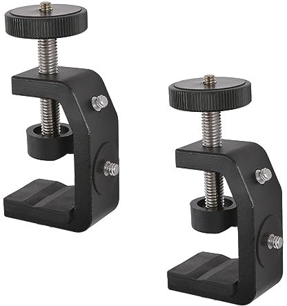 INCREWAY 2pcs C Camera Clamp, 1.65inch Universal Table Desk Mount, U Camera Stand for Photo, Studio, Video, DSLR, Cameras, Light Stand