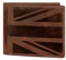 Hudson & James Designer London Portefeuille en cuir véritable vieilli pour homme avec poche zippée pour pièces de monnaie et porte-cartes Motif Union Jack, Brun rougeâtre, M, Décontracté