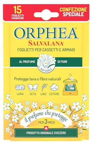 Orphea - Duftschrank in Zetteln - Salvalana Schrank Lufterfrischer - Blumen - wirkt 12 Wochen - Blumen