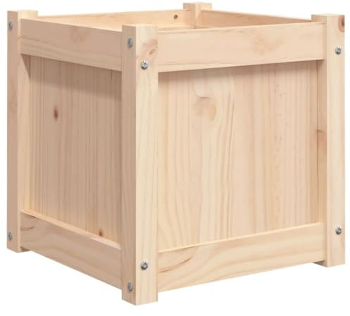 vidaXL Jardinera, Macetero Rectangular, Maceta de Hierbas Flores Plantas, Jardinera para Balcón Terraza Jardín, Madera Maciza de Pino
