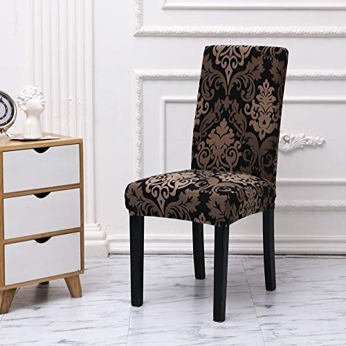 Stuhlhussen 2er Set Barock Stretch Stuhlbezug,Abnehmbare Waschbar Stuhlhussen Schwingstühle, Hussen Für Stühle,Spandex Stuhlbezüge Für Hotel, Küche