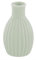 Chaks 13334-120, Mini-Vase, Keramik, rund, geriffelt, 8,5 cm, Salbeigrün