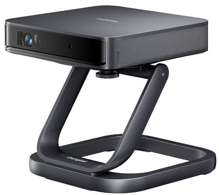 Dangbei Atom Mini Beamer 1080P mit Ständer, 1200 ISO Lumen, Netflix Official, Dolby Audio, Autofokus Trapezkorrektur, 3D, 4K Unterstützt, Beamer Klein mit WiFi und Bluetooth für Heimkino/Outdoor Handy