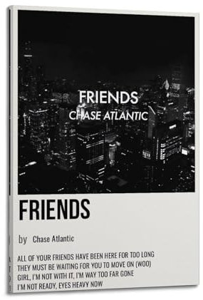 TRXU Poster, Albumcover, Motiv: Chase Atlantic Friends, Musikposter für Schlafzimmer, ästhetisches Poster, dekorative Malerei, Leinwand, Wandkunst, Wohnzimmer, Poster, Schlafzimmermalerei, 20 x 30 cm,