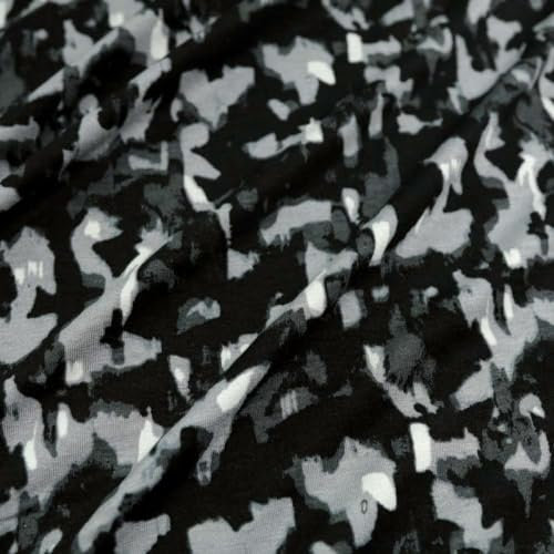TOLKO 50cm Baumwolljersey Jersey Stoff Meterware | Baumwollstoff für Shirt Kleid Rock Jersey Bettwäsche Jerseystoff Sommer Kleiderstoff | Weich elastisch 180cm breit | Stoffe zum Nähen (Flecktarn)