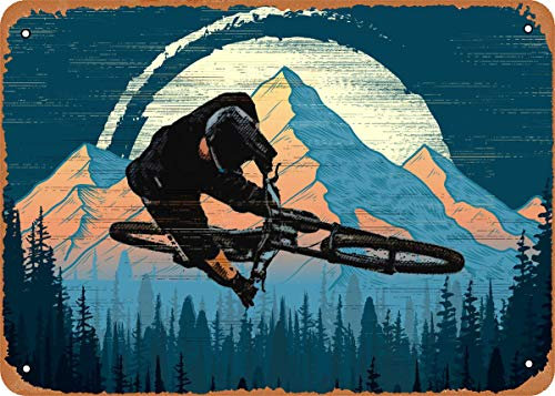 Vintage Look Metal Sign - Mountain Bike Trick - 8X12 Tin Plate Wall Decor