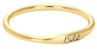 Amsgedhie Damenring mit personalisiertem Namen Personalisierter Ring aus Edelstahl, Damenschmuck, Muttertag, Valentinstag, Geburtstag, Erinnerungsgeschenk (Gold, 54 (17.2))