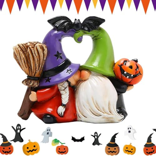Garden Gnome Statue - Kiss and Tell Lover Gnomes | Lawn Gnome | Gnome Couple Statue | Resin Dwarfs Figurines | Adorable Mr and Mrs Gnome Couple Figurine | Gnome Decorations for Kitchen Decor