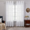 Deconovo Voile Vorhang Gardinen Wohnzimmer Halbtransparent Vorhänge mit Ösen Stores Gardine mit Linienmuster Luftig Dekoschal Balkon, 245x140 cm(HöhexBreite), Weiß, 2er Set