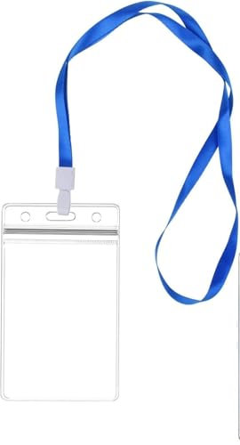 ALLBASA Tour de Cou Badge,Porte Badge Transparent avec Cordon,Porte Badge pour Carte d'Identité Carte d'Étudiant,Porte-carte de Sécurité Couleur Aléatoire (1, Souple)