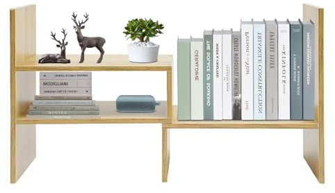 Schreibtisch Bücherregale, Schreibtisch Organizer, Bücherregal Speicherregal für kleinen Raum, Verstellbar, Ausziehbar für Büro, Zuhause, Küche