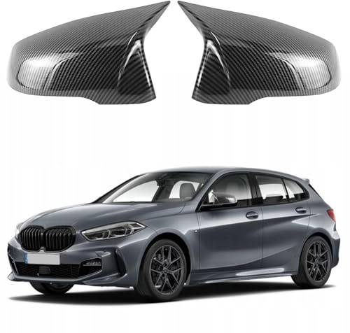 1 Par Cubiertas de Espejo Repuesto para BMW Serie 1 Touring F40/F53 2017-2024/Serie 2 Gran Coupe F44 2020-2024/X1 F48 F49 2016-2022/X2 F39 2018-2023, Tapas de Espejo de Coche, modèle de Carbone