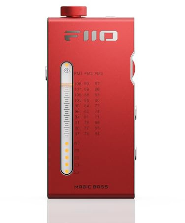 FiiO RR11 Récepteur Radio Stéréo FM HiFi Portable avec Accord PVR Analogique, Effets Sonores Bass+3D, 64MHz-108MHz (Rouge, Certifié Audio Haute Résolution)