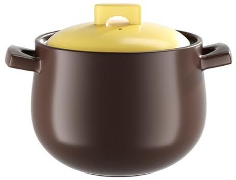 EdirFtra Ollas de Barro, Olla de cerámica, Cazuela de cerámica, Olla de Barro China, Olla de Barro Chino con Tapa, Olla de Barro cerámico de 3,5 L con Tapa, Ollas de Barro para cocinar
