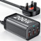 USB C Charger Block 200W 6 Port GaN Fast Charging Station Hub for Laptop, iPad, iPhone 16 Pro Max Fast Charger Pixel DELL MacBook Pro/Air Galaxy S25 Steam Deck USB C 100W Adapter for Android