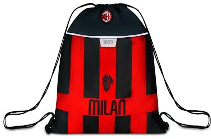 Seven Milan Zaino Sacca, Rosso e Nera, Sacca Sport e Tempo Libero, Scuola Elementare, calcio