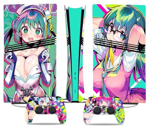 Skins Wraps Cadeau pour PS5 Pro Skin Disc Edition & pour PS5 Pro Skin Digital Edition Console Et Contrôleur Vinyl Cover Skins Wraps Scratch Resistant Compatible 84234(Disc Version)