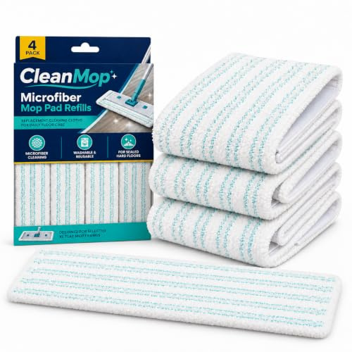 Pnrskter Replacement Mop Heads, 4 Pack Leifheit Profi XL Covers | Cotton Blend, Wet & Dry Use, Reusable, For Parquet & Tile Floors
