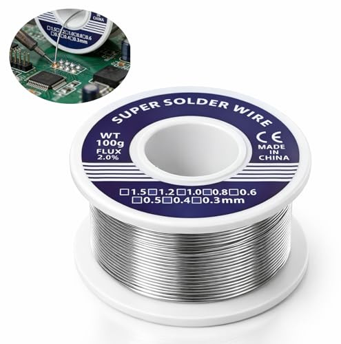 1 Stück lötzinn mit flussmittel,lötdrah, Lötdraht für Elektronik- und Haushaltsarbeiten, sauberes Benetzen für stabile Lötstellen, geeignet für Reparatur, Basteln, Modellbau und Kabelverbindungen