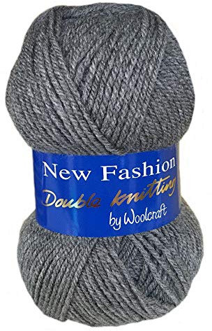 5 x 100g Woolcraft Dk Double Knitting Wool, Yarn (5 x 100g Charcoal 1003)