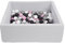 Velinda Piscine a balles pour Enfant, Dimensions: 90x90 cm, Aire de Jeu + 150 balles (Couleurs des balles: Noir,Blanc,Rose Clair,Gris)