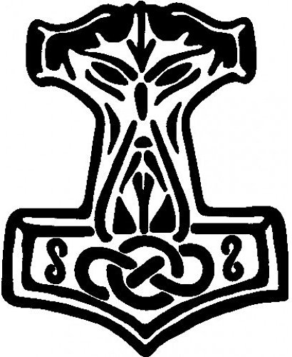 Thors Hammer Heckscheibenaufkleber | Aufkleber Farbe: weiß | Thorhammer Autoaufkleber für die Heckscheibe, Atheist, Antichrist, Heide, Heidentum