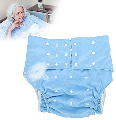Adult Baby, Wiederverwendbare Adult Windel, Waschbar Erwachsene Tasche Windelabdeckung Eng Anliegende Einstellbare Windel Tuch Für Inkontinenz Pflege Schützende Unterwäsche(Hellblau)