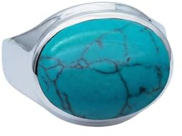 mantraroma Silberring Damen 925 Sterling Silber – ovaler Edelstein Ring 12 x 16 mm, schlichter minimalistischer Damenschmuck modern elegant, Geschenk für Frauen