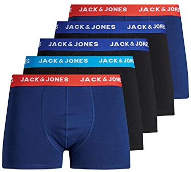 JACK & JONES Herren 5er Pack Boxershorts Mix Unterwäsche, XXL, 5er Pack Surftheweb Ohne Wäschesack