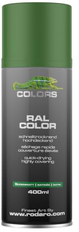 COLORS Sprühlack - 400ml Spraydose - Sprühfarbe für alle Oberflächen, Innen und Aussenbereich, Tolle Deckkraft | RAL6002 - Laubgrün Seidenmat