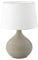 lightling Tischlampe Beate mit Keramikfuß, Tischleuchte 1 x E14 max. 40W, Durchmesser 20, Höhe: 29 cm, grau und Stoffschirm in weiß
