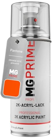 MG PRIME Pantone ORANGE 021C Orange glänzend 2K Acryl Spraydose Sprühdose 400 ml schnelltrocknend