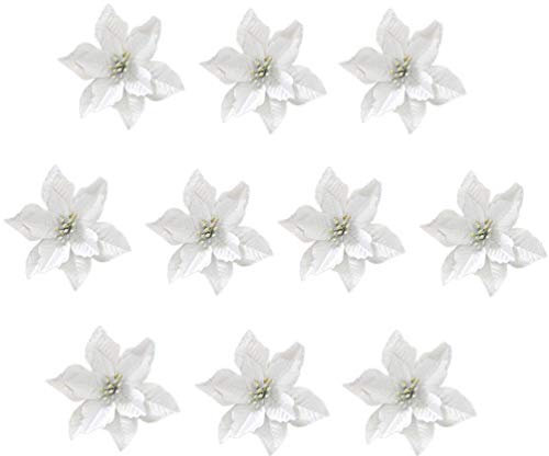 STOBOK Glitzer Christbaumschmuck Silber Kunstblume für Christbaumschmuck, 24tlg