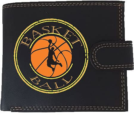 Syl'la Sport Petit Portefeuille à Rabat pour Homme Porte Monnaie Noir (Basket)