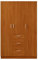 Wooden 3 Doors 3 Drawers Wardrobes with Hanging Rail and Storage Shelves Modern Large Clothes Cupboards Unit for Bedroom Furniture (Oak Effect)