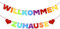 Willkommen Zuhause Girlande Banner Deko Welcome Home Baby Girlande Banner auf Deutsch für Familie Partei Dekoration Welcome Home Banner